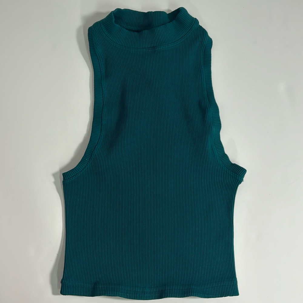 NWOT FP Movement Happiness Runs High Neck Crop Tank Emerald Green M/L